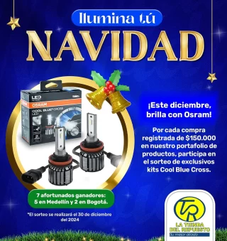 🎄 Esta Navidad, compra y gana con LTR 🎁

Por compras iguales o superiores a $150,000, participa en el sorteo de 7 Kits LED H4 Cool Blue Cross (12V, 6000K):
✨ 5 kits en Medellín
✨ 2 kits en Bogotá

📅 Vigencia: Del 9 al 29 de diciembre de 2024
📢 Sorteo: 30 de diciembre en nuestro Instagram

¡Registra tus compras y prepárate para ganar! 🌟