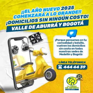 ¡vuelven los domicilios sin costo en todas nuestras sedes de Medellín y Bogotá! 🚗💨 ¡Aprovecha esta excelente noticia! 🛍️✨

#domiciliosincosto #latiendadelrepuesto