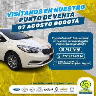 ¡En nuestro punto de venta 07 de Agosto en Bogotá, tenemos todo lo que tu vehículo necesita! 🚗🔧 

Ven y visita nuestra tienda, donde te ofreceremos productos de calidad y atención personalizada. ¡No pierdas la oportunidad de encontrar todo lo que buscas en un solo lugar!